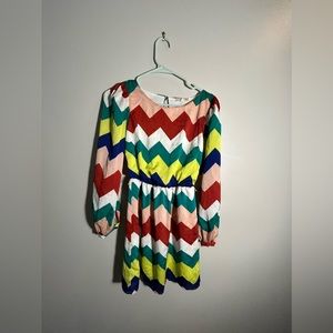 Vintage Chevron Patterned Dress